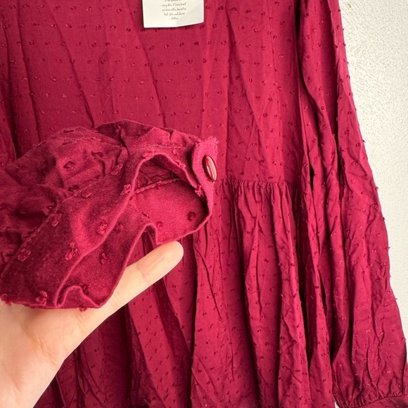 Altar’d State Baby Doll Top In Wine - Picture 5 of 7